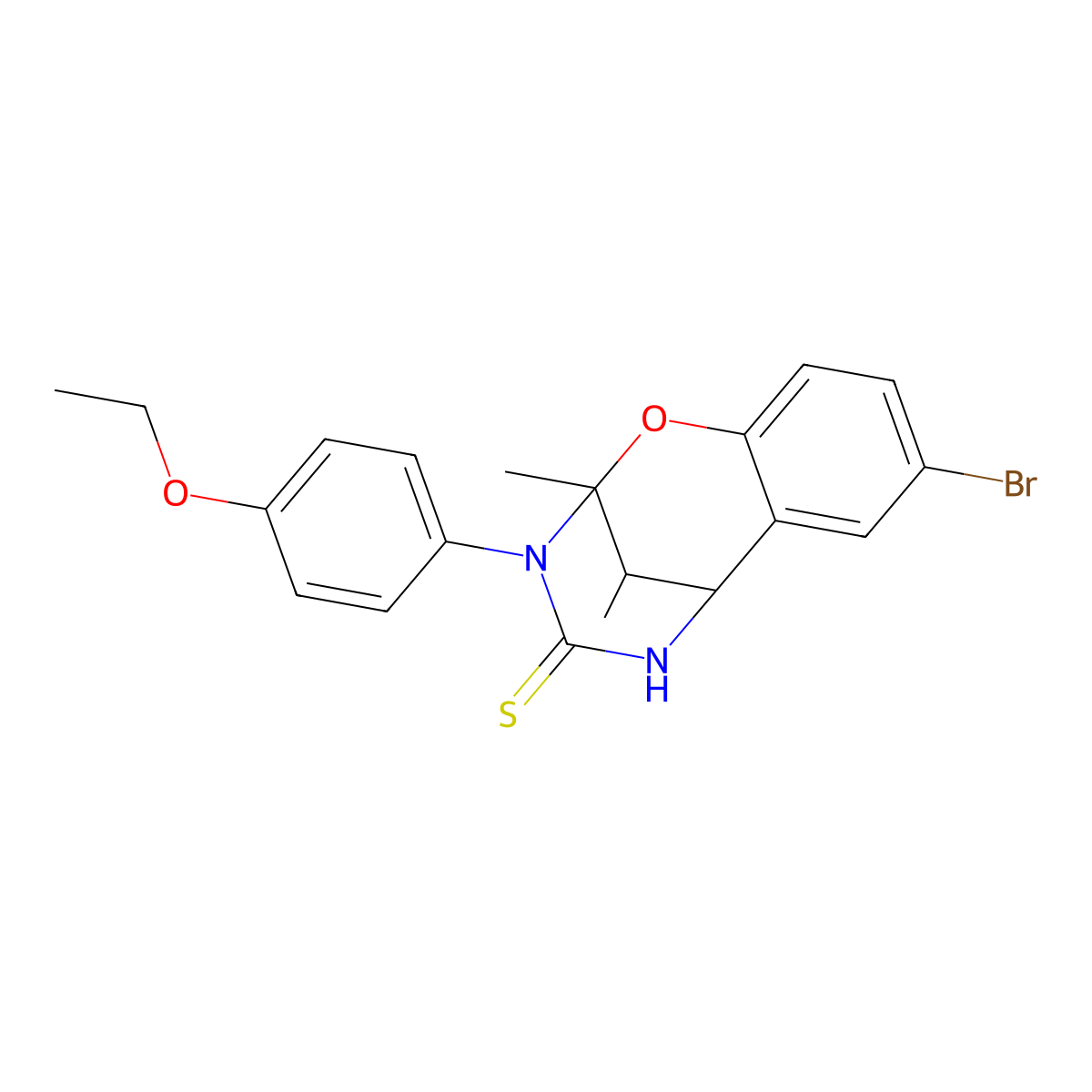4-Bromo-10-(4-ethoxyphenyl)-9,13-dimethyl-8-oxa-10,12-diazatricyclo[7.3.1.0^{2,7}]trideca-2,4,6-triene-11-thione molecular structure, CAS 1052605-18-1