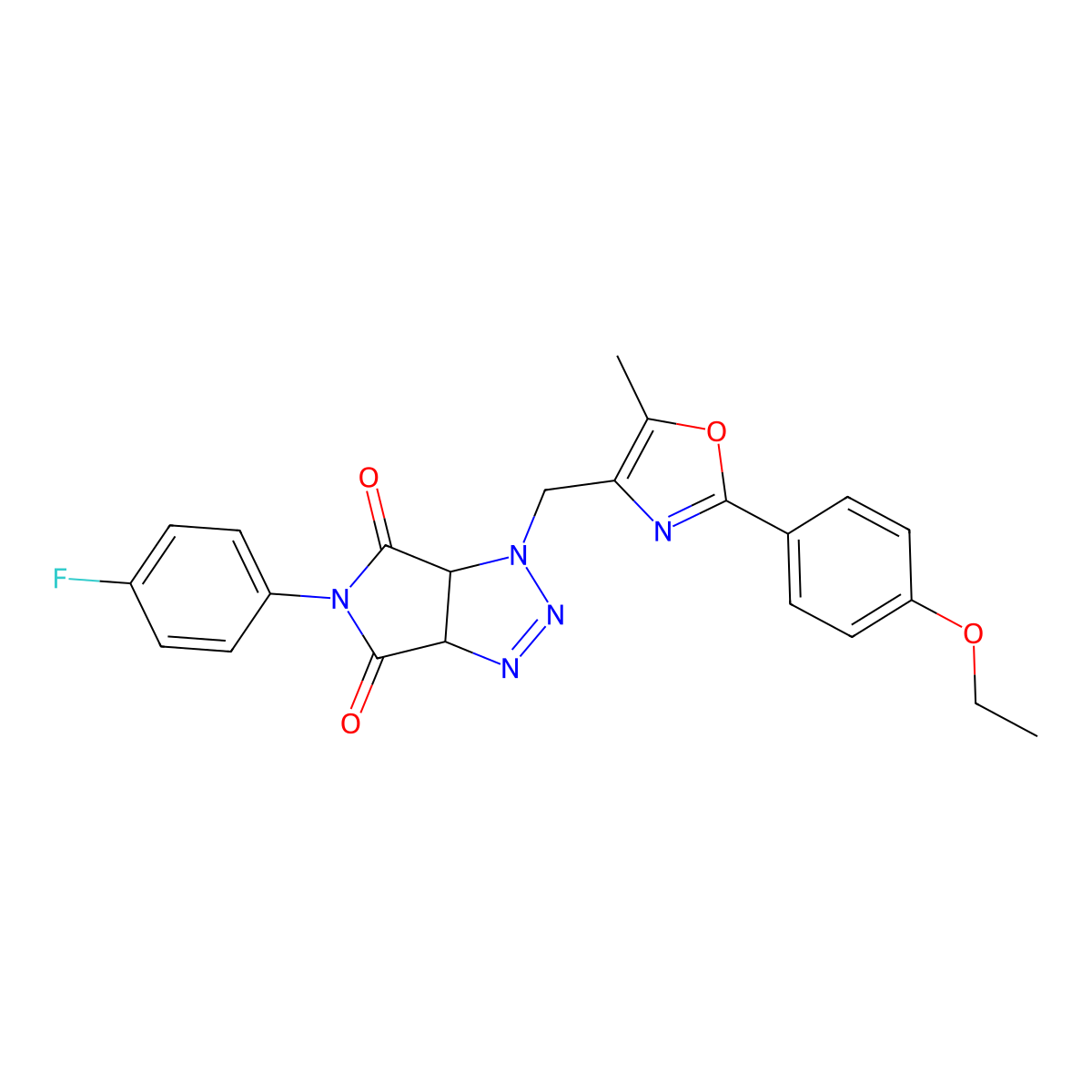 1-((2-(4-ethoxyphenyl)-5-methyloxazol-4-yl)methyl)-5-(4-fluorophenyl)-1,6a-dihydropyrrolo[3,4-d][1,2,3]triazole-4,6(3aH,5H)-dione molecular structure, CAS 1052605-22-7
