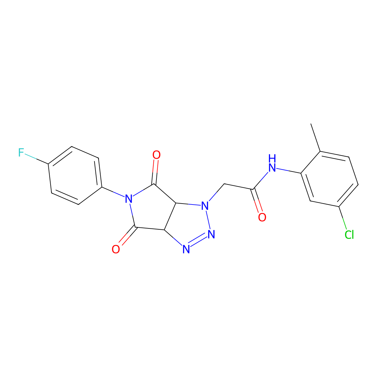 N-(5-chloro-2-methylphenyl)-2-(5-(4-fluorophenyl)-4,6-dioxo-4,5,6,6a-tetrahydropyrrolo[3,4-d][1,2,3]triazol-1(3aH)-yl)acetamide molecular structure, CAS 1052605-25-0