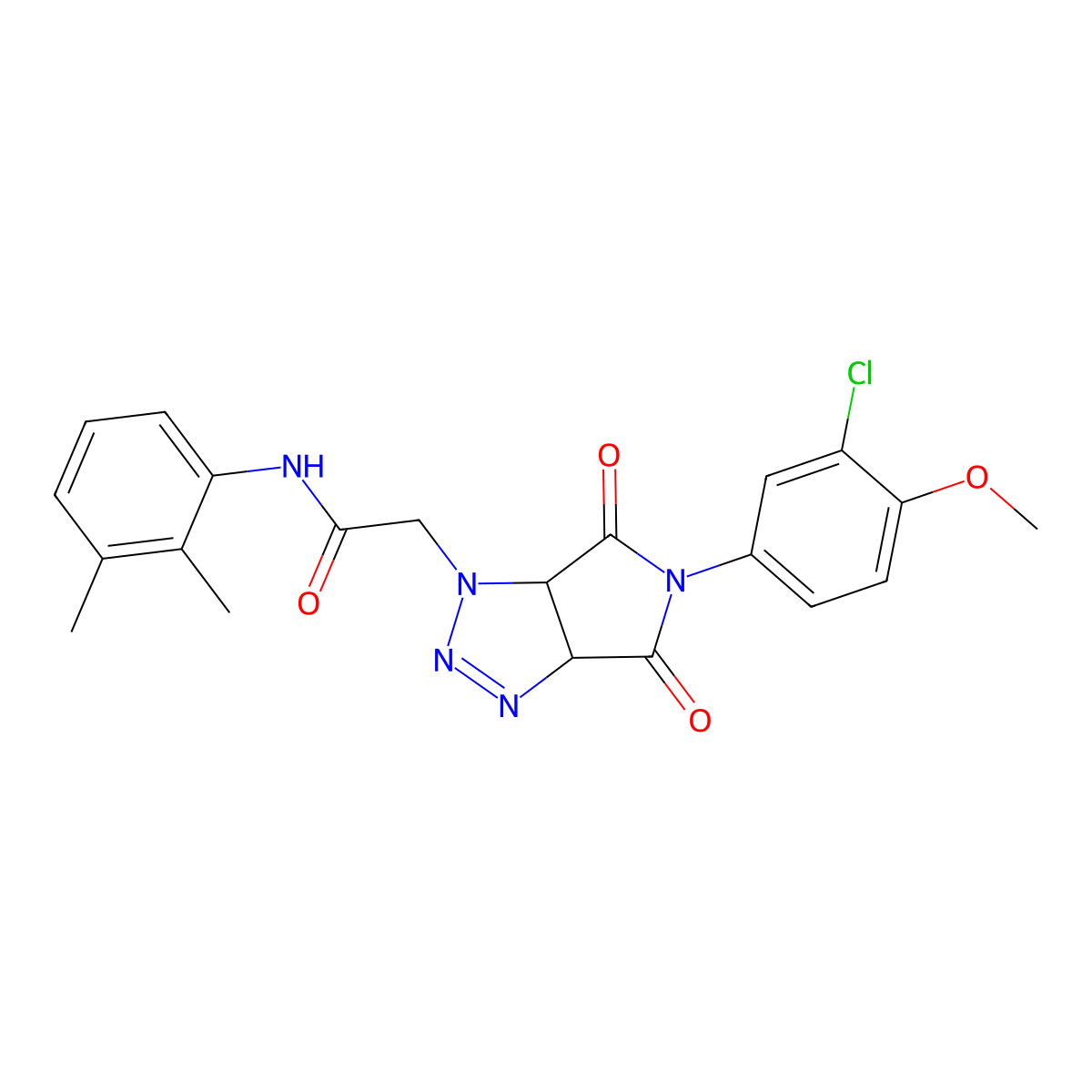 2-[5-(3-chloro-4-methoxyphenyl)-4,6-dioxo-4,5,6,6a-tetrahydropyrrolo[3,4-d][1,2,3]triazol-1(3aH)-yl]-N-(2,3-dimethylphenyl)acetamide molecular structure, CAS 1052605-34-1