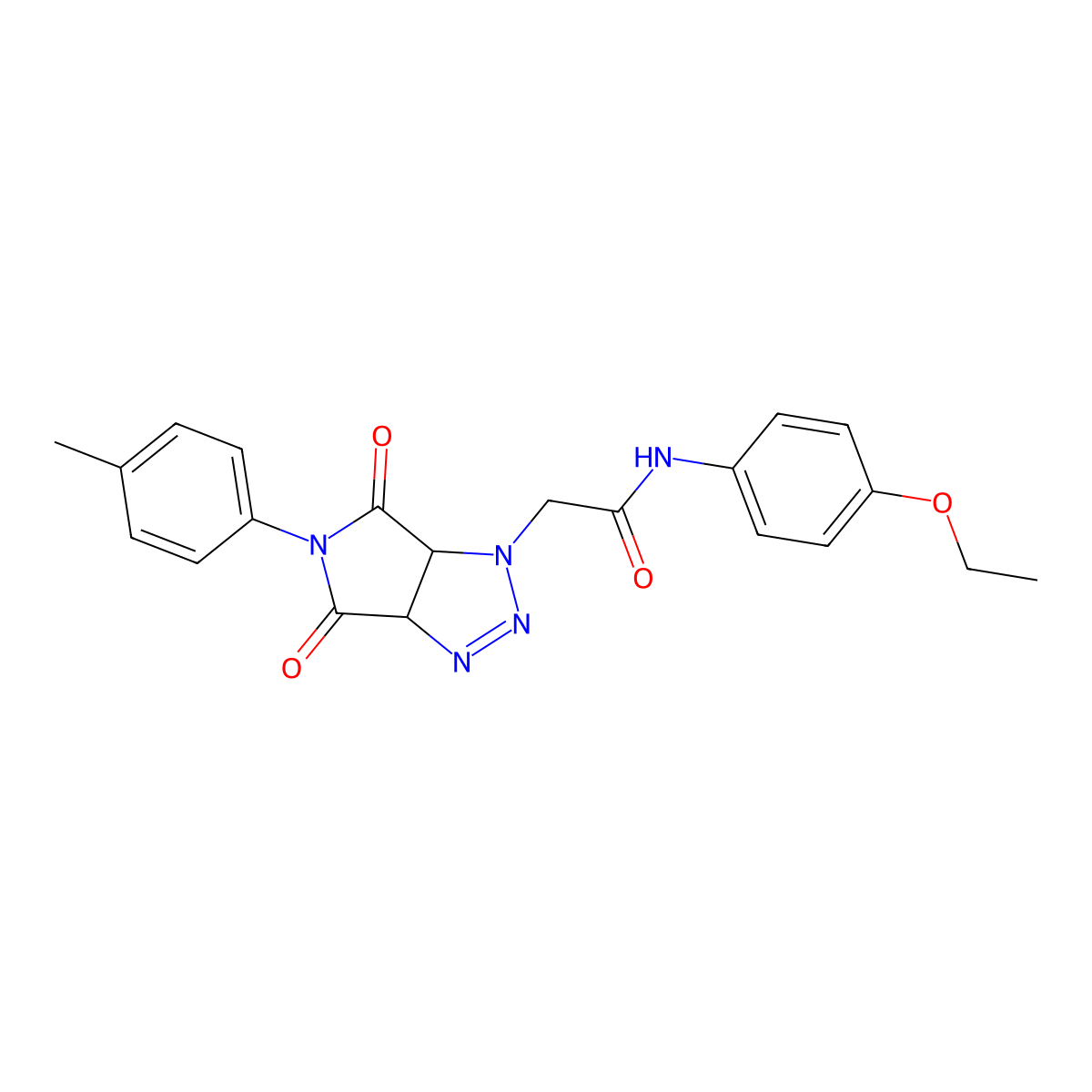 N-(4-ethoxyphenyl)-2-[5-(4-methylphenyl)-4,6-dioxo-4,5,6,6a-tetrahydropyrrolo[3,4-d][1,2,3]triazol-1(3aH)-yl]acetamide molecular structure, CAS 1052605-42-1