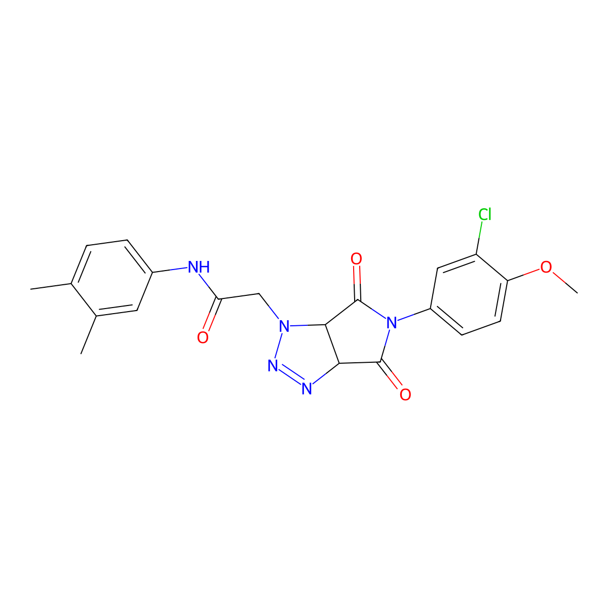 2-[5-(3-chloro-4-methoxyphenyl)-4,6-dioxo-4,5,6,6a-tetrahydropyrrolo[3,4-d][1,2,3]triazol-1(3aH)-yl]-N-(3,4-dimethylphenyl)acetamide molecular structure, CAS 1052605-54-5