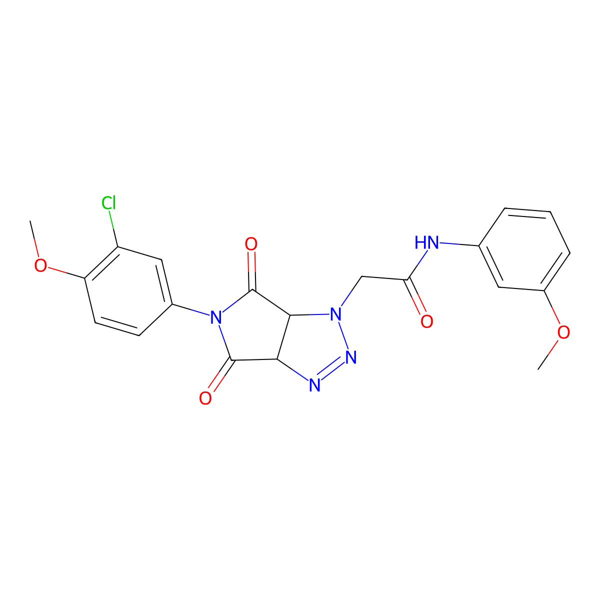 2-[5-(3-chloro-4-methoxyphenyl)-4,6-dioxo-4,5,6,6a-tetrahydropyrrolo[3,4-d][1,2,3]triazol-1(3aH)-yl]-N-(3-methoxyphenyl)acetamide molecular structure, CAS 1052605-59-0