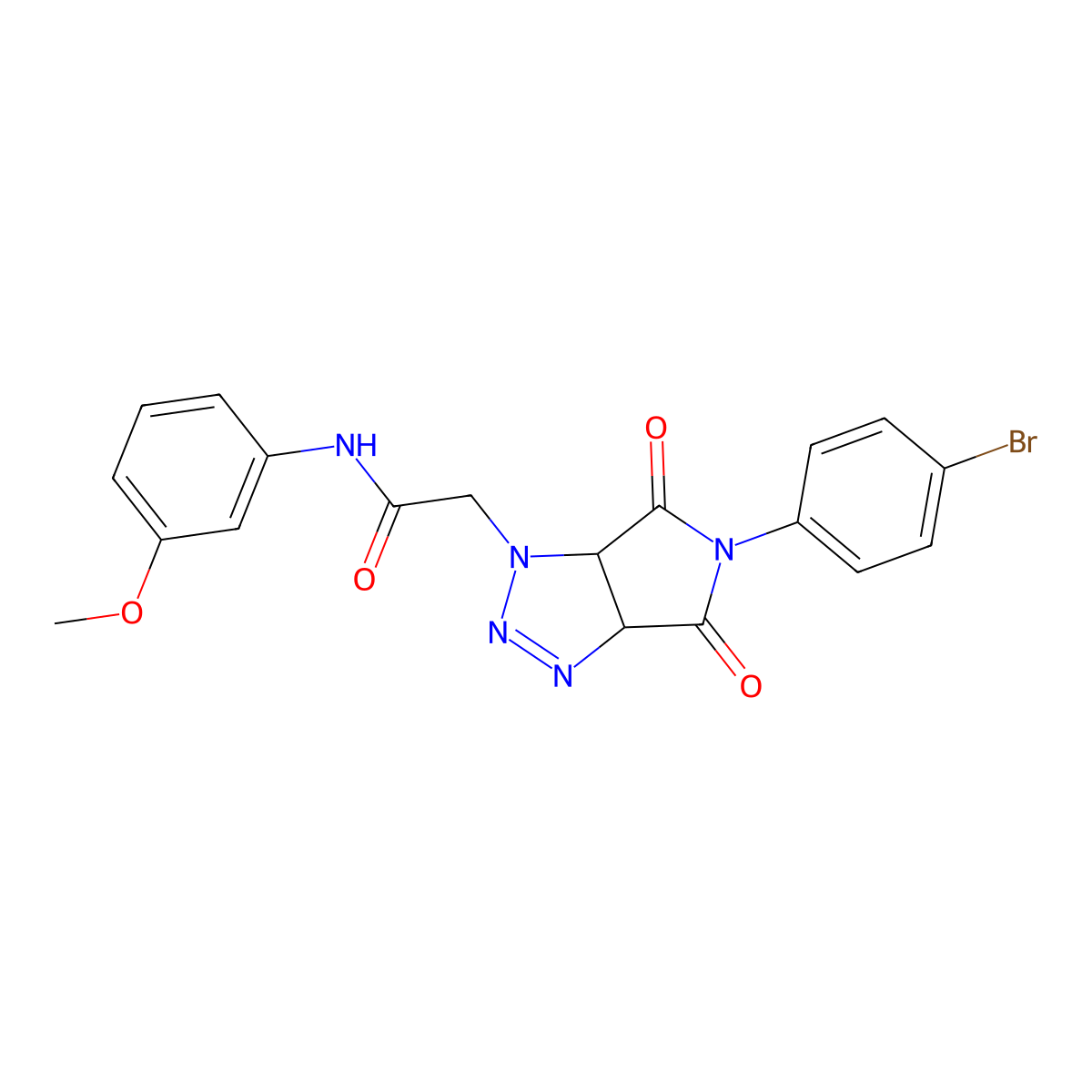 2-(5-(4-bromophenyl)-4,6-dioxo-4,5,6,6a-tetrahydropyrrolo[3,4-d][1,2,3]triazol-1(3aH)-yl)-N-(3-methoxyphenyl)acetamide molecular structure, CAS 1052605-61-4
