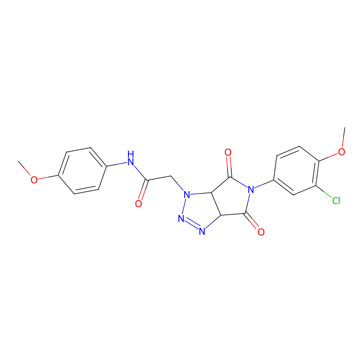2-[5-(3-chloro-4-methoxyphenyl)-4,6-dioxo-4,5,6,6a-tetrahydropyrrolo[3,4-d][1,2,3]triazol-1(3aH)-yl]-N-(4-methoxyphenyl)acetamide molecular structure, CAS 1052605-77-2