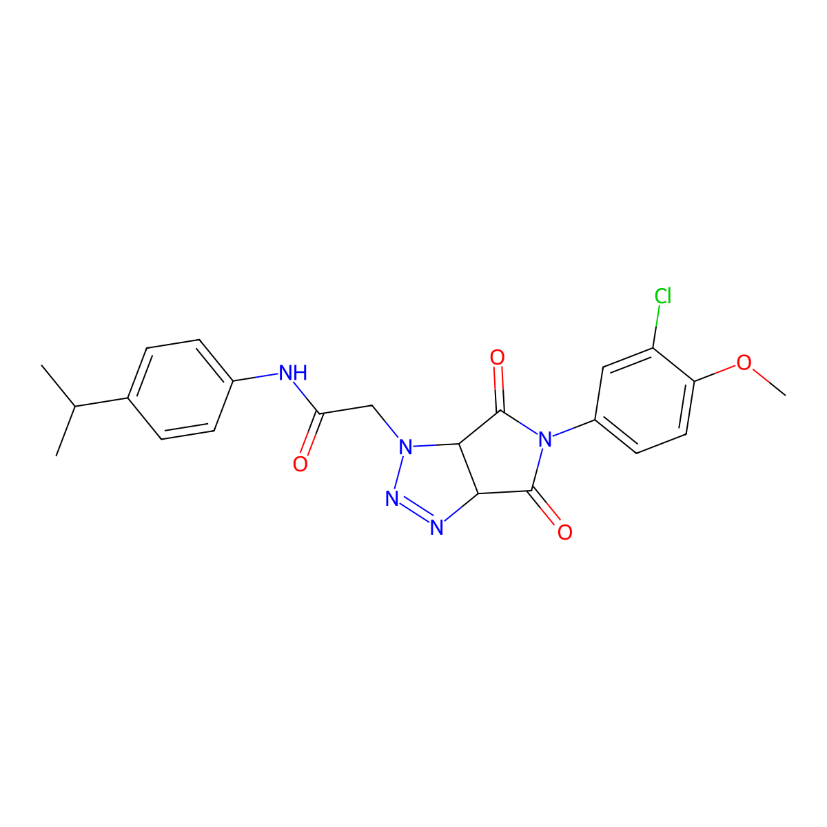 2-[5-(3-chloro-4-methoxyphenyl)-4,6-dioxo-4,5,6,6a-tetrahydropyrrolo[3,4-d][1,2,3]triazol-1(3aH)-yl]-N-(4-isopropylphenyl)acetamide molecular structure, CAS 1052605-78-3