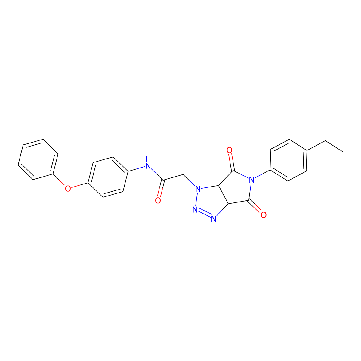 2-(5-(4-ethylphenyl)-4,6-dioxo-4,5,6,6a-tetrahydropyrrolo[3,4-d][1,2,3]triazol-1(3aH)-yl)-N-(4-phenoxyphenyl)acetamide molecular structure, CAS 1052606-04-8