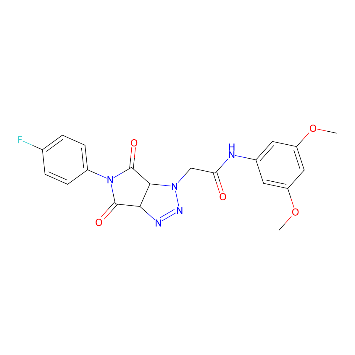N-(3,5-dimethoxyphenyl)-2-(5-(4-fluorophenyl)-4,6-dioxo-4,5,6,6a-tetrahydropyrrolo[3,4-d][1,2,3]triazol-1(3aH)-yl)acetamide molecular structure, CAS 1052606-08-2