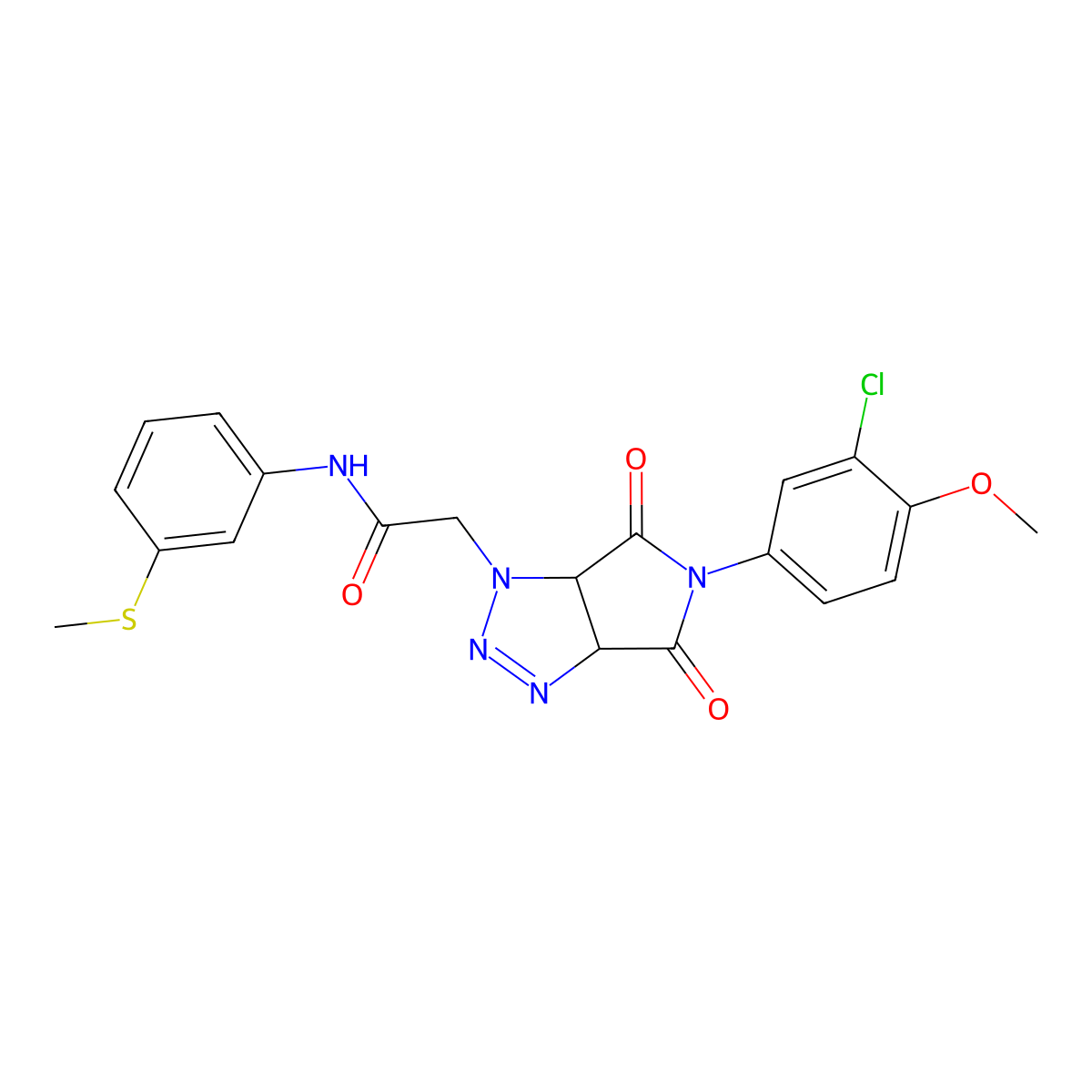 2-[5-(3-chloro-4-methoxyphenyl)-4,6-dioxo-4,5,6,6a-tetrahydropyrrolo[3,4-d][1,2,3]triazol-1(3aH)-yl]-N-[3-(methylthio)phenyl]acetamide molecular structure, CAS 1052606-18-4
