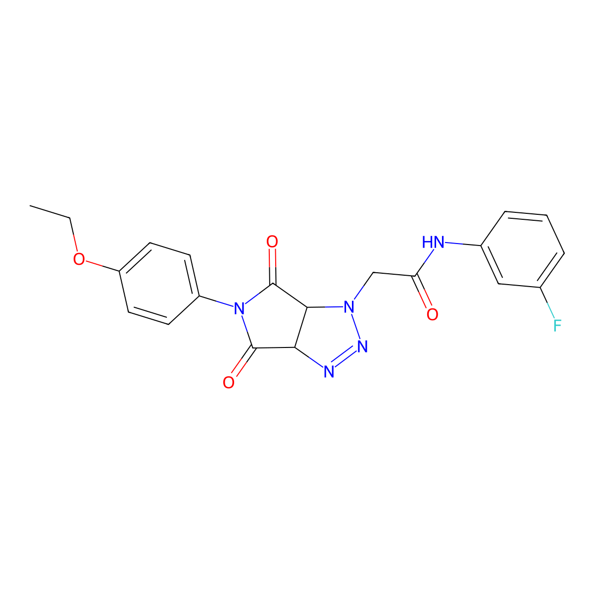 2-(5-(4-ethoxyphenyl)-4,6-dioxo-4,5,6,6a-tetrahydropyrrolo[3,4-d][1,2,3]triazol-1(3aH)-yl)-N-(3-fluorophenyl)acetamide molecular structure, CAS 1052606-20-8