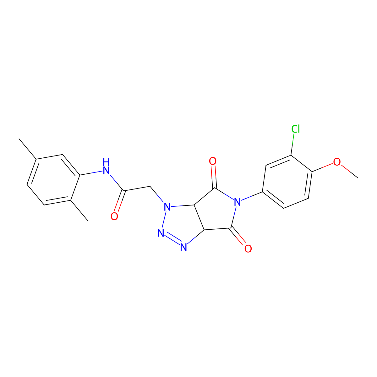 2-[5-(3-chloro-4-methoxyphenyl)-4,6-dioxo-4,5,6,6a-tetrahydropyrrolo[3,4-d][1,2,3]triazol-1(3aH)-yl]-N-(2,5-dimethylphenyl)acetamide molecular structure, CAS 1052606-40-2