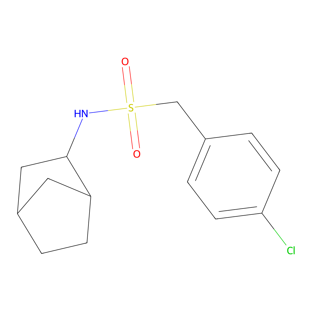 N-(bicyclo[2.2.1]hept-2-yl)-1-(4-chlorophenyl)methanesulfonamide molecular structure, CAS 1052606-62-8