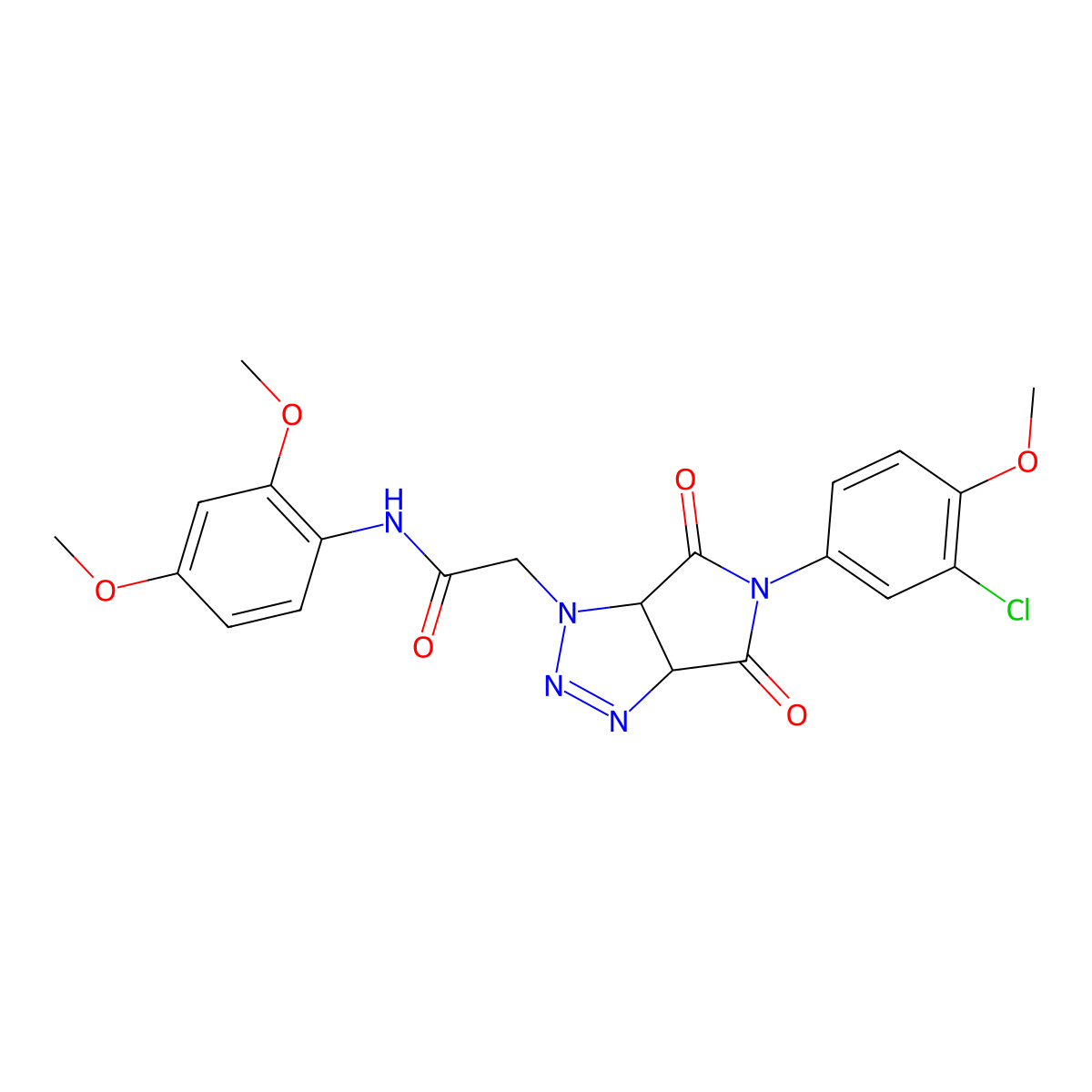 2-[5-(3-chloro-4-methoxyphenyl)-4,6-dioxo-4,5,6,6a-tetrahydropyrrolo[3,4-d][1,2,3]triazol-1(3aH)-yl]-N-(2,4-dimethoxyphenyl)acetamide molecular structure, CAS 1052606-65-1
