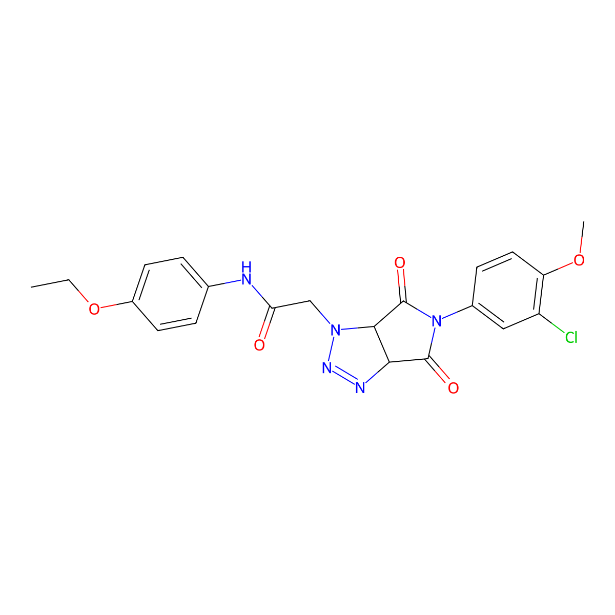 2-[5-(3-chloro-4-methoxyphenyl)-4,6-dioxo-4,5,6,6a-tetrahydropyrrolo[3,4-d][1,2,3]triazol-1(3aH)-yl]-N-(4-ethoxyphenyl)acetamide molecular structure, CAS 1052606-82-2