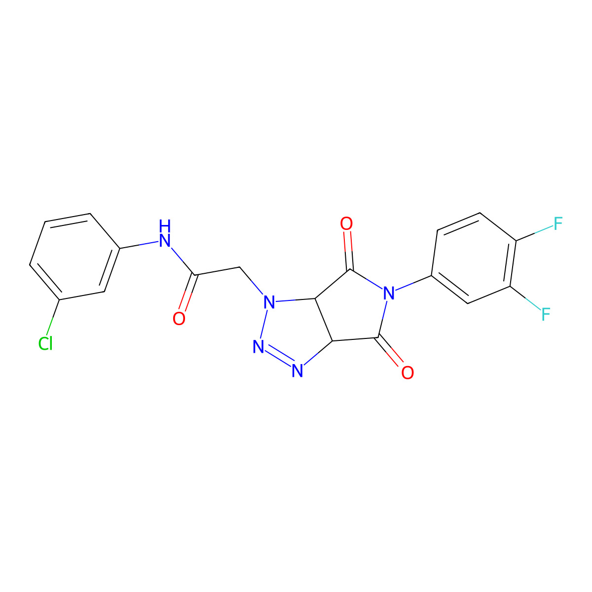 N-(3-chlorophenyl)-2-[5-(3,4-difluorophenyl)-4,6-dioxo-4,5,6,6a-tetrahydropyrrolo[3,4-d][1,2,3]triazol-1(3aH)-yl]acetamide molecular structure, CAS 1052607-32-5
