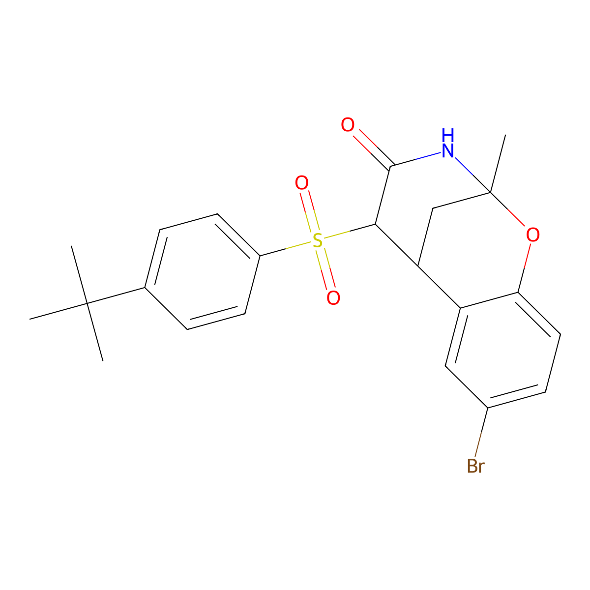 8-bromo-5-((4-(tert-butyl)phenyl)sulfonyl)-2-methyl-5,6-dihydro-2H-2,6-methanobenzo[g][1,3]oxazocin-4(3H)-one molecular structure, CAS 1052607-88-1