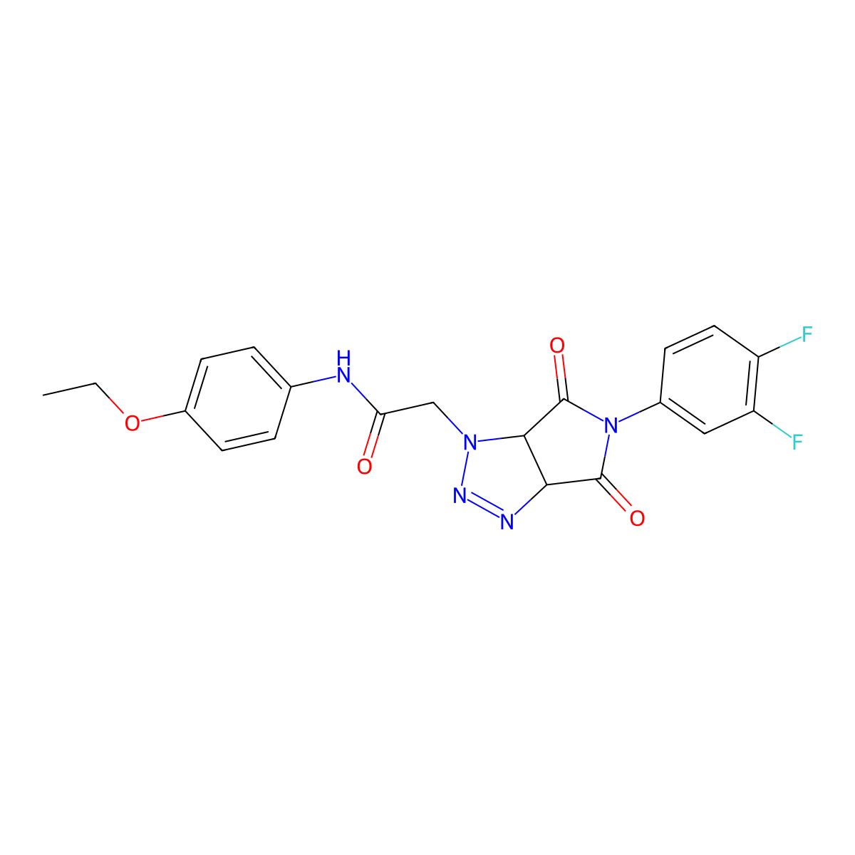 2-[5-(3,4-difluorophenyl)-4,6-dioxo-1H,3aH,4H,5H,6H,6aH-pyrrolo[3,4-d][1,2,3]triazol-1-yl]-N-(4-ethoxyphenyl)acetamide molecular structure, CAS 1052608-17-9