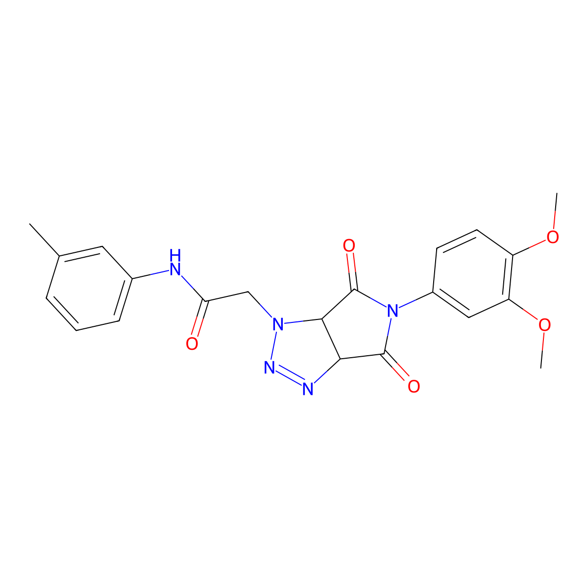 2-[5-(3,4-dimethoxyphenyl)-4,6-dioxo-1H,3aH,4H,5H,6H,6aH-pyrrolo[3,4-d][1,2,3]triazol-1-yl]-N-(3-methylphenyl)acetamide molecular structure, CAS 1052609-31-0