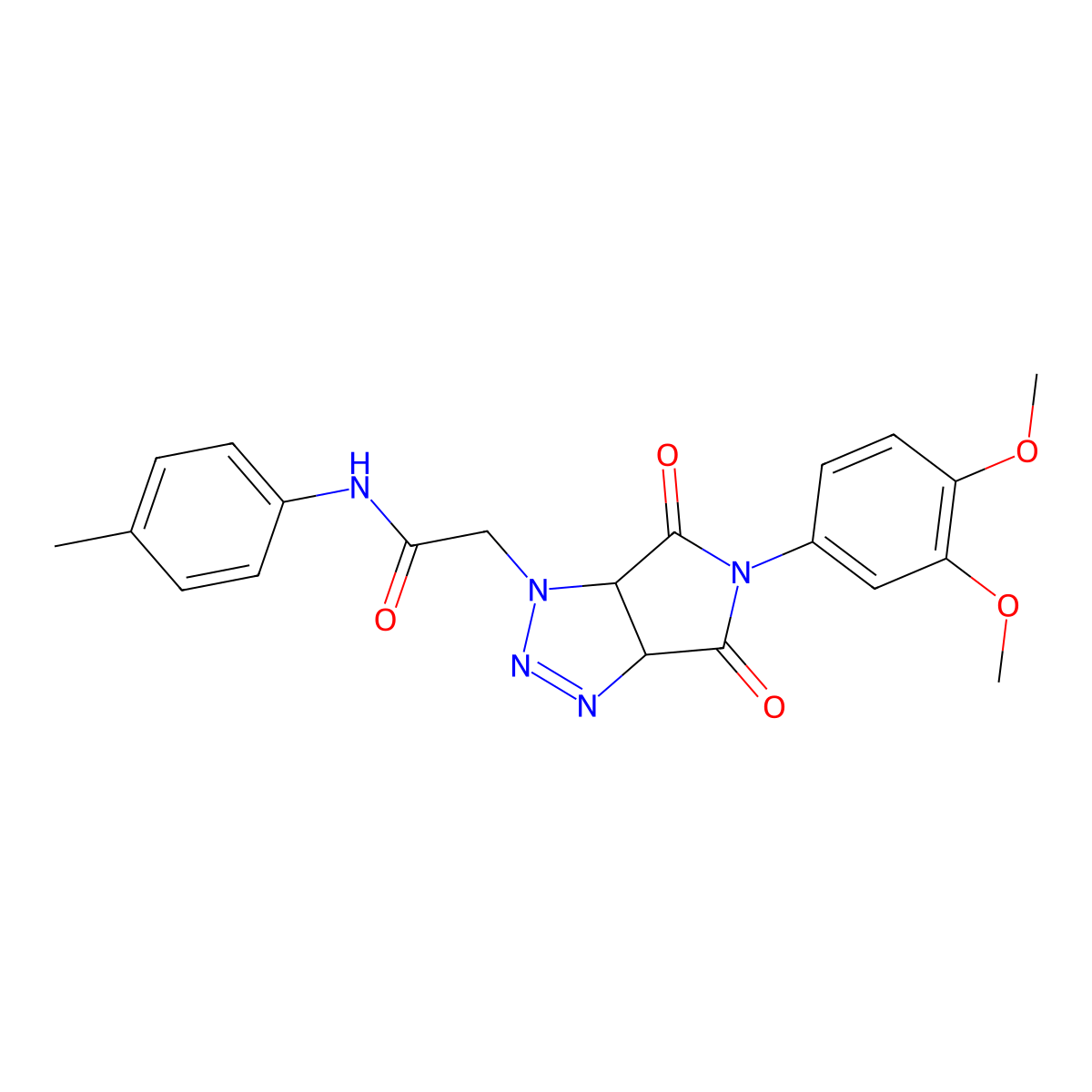 2-[5-(3,4-dimethoxyphenyl)-4,6-dioxo-4,5,6,6a-tetrahydropyrrolo[3,4-d][1,2,3]triazol-1(3aH)-yl]-N-(4-methylphenyl)acetamide molecular structure, CAS 1052609-55-8