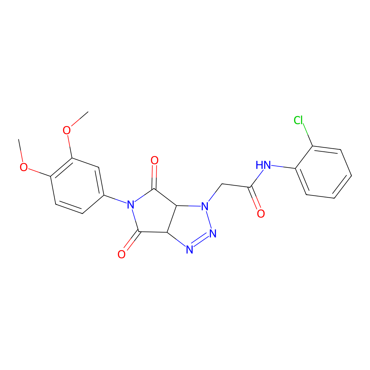 N-(2-chlorophenyl)-2-(5-(3,4-dimethoxyphenyl)-4,6-dioxo-4,5,6,6a-tetrahydropyrrolo[3,4-d][1,2,3]triazol-1(3aH)-yl)acetamide molecular structure, CAS 1052609-67-2
