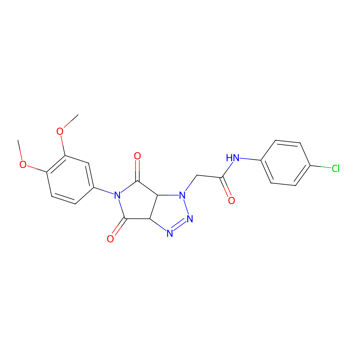 N-(4-chlorophenyl)-2-[5-(3,4-dimethoxyphenyl)-4,6-dioxo-4,5,6,6a-tetrahydropyrrolo[3,4-d][1,2,3]triazol-1(3aH)-yl]acetamide molecular structure, CAS 1052609-81-0