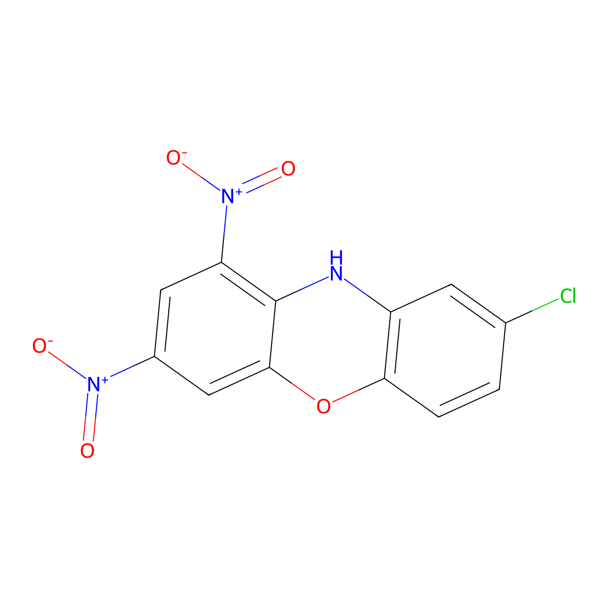 8-chloro-1,3-dinitro-10H-phenoxazine molecular structure, CAS 105261-75-4
