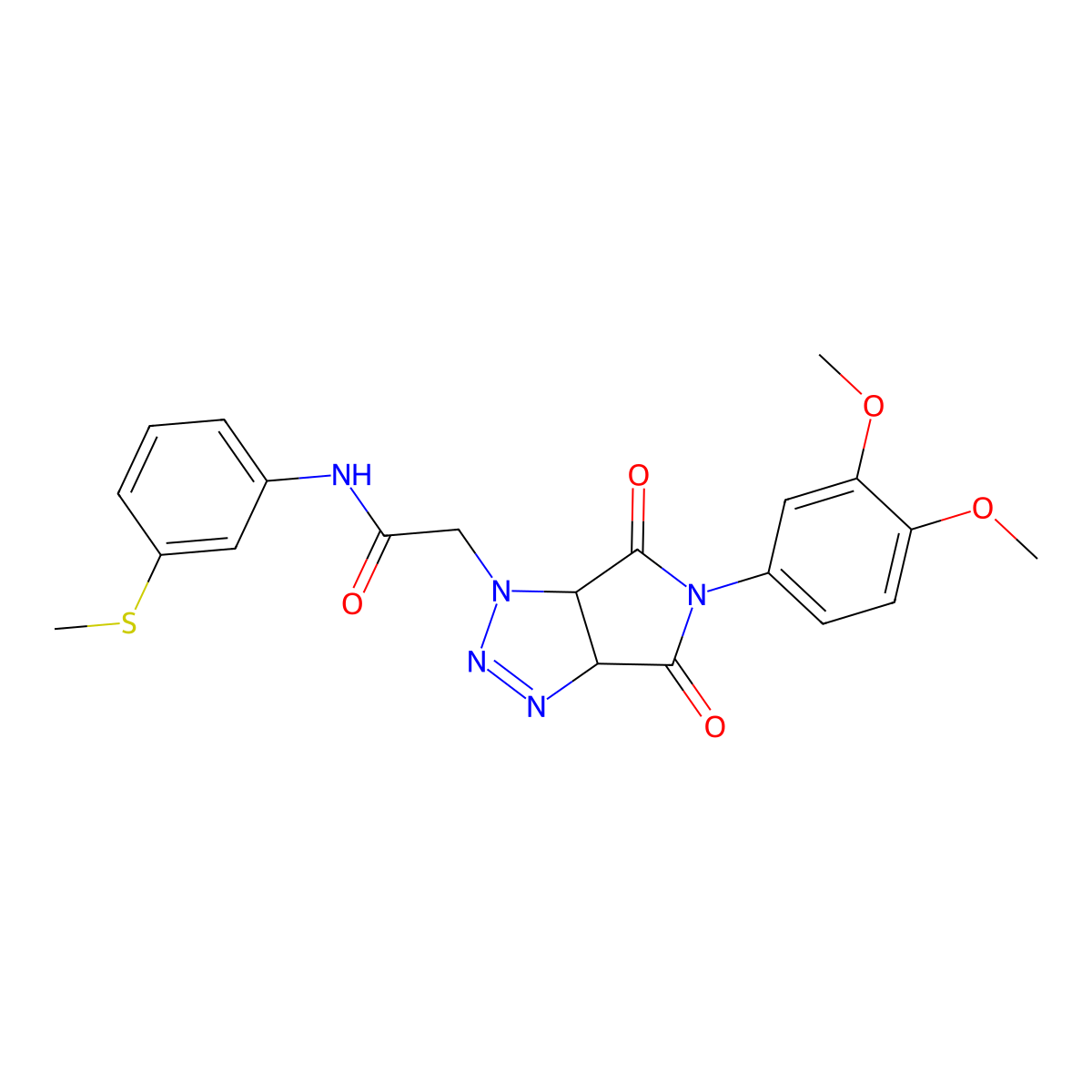 2-[5-(3,4-dimethoxyphenyl)-4,6-dioxo-4,5,6,6a-tetrahydropyrrolo[3,4-d][1,2,3]triazol-1(3aH)-yl]-N-[3-(methylsulfanyl)phenyl]acetamide molecular structure, CAS 1052611-45-6