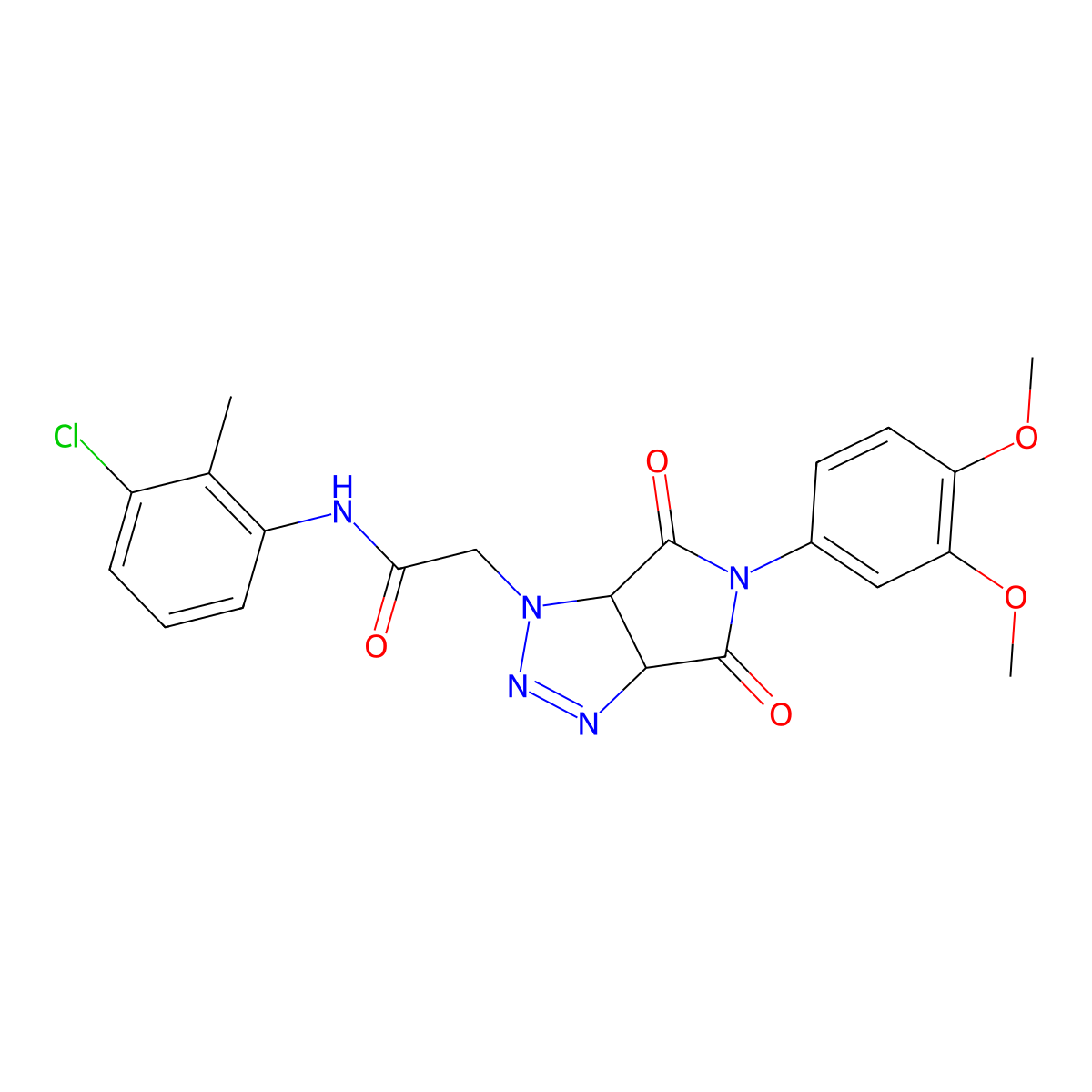 N-(3-chloro-2-methylphenyl)-2-[5-(3,4-dimethoxyphenyl)-4,6-dioxo-4,5,6,6a-tetrahydropyrrolo[3,4-d][1,2,3]triazol-1(3aH)-yl]acetamide molecular structure, CAS 1052611-62-7