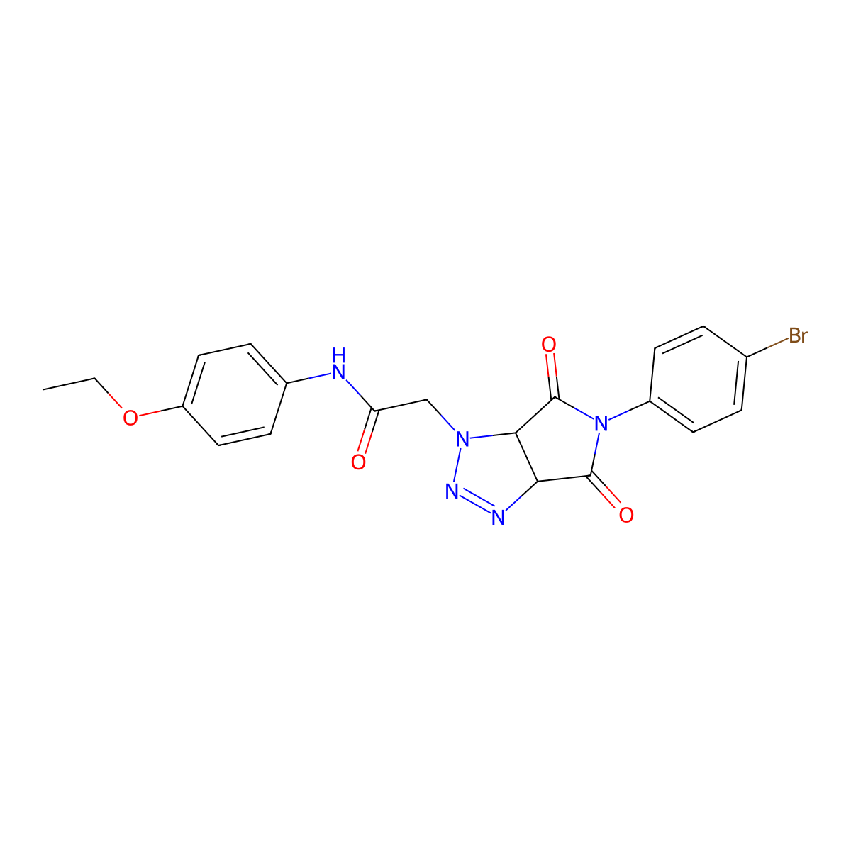 2-(5-(4-bromophenyl)-4,6-dioxo-4,5,6,6a-tetrahydropyrrolo[3,4-d][1,2,3]triazol-1(3aH)-yl)-N-(4-ethoxyphenyl)acetamide molecular structure, CAS 1052611-92-3