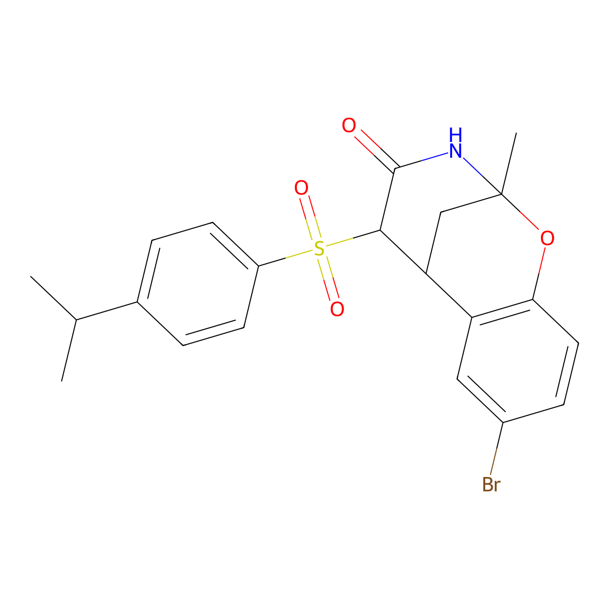 8-bromo-5-((4-isopropylphenyl)sulfonyl)-2-methyl-5,6-dihydro-2H-2,6-methanobenzo[g][1,3]oxazocin-4(3H)-one molecular structure, CAS 1052612-17-5