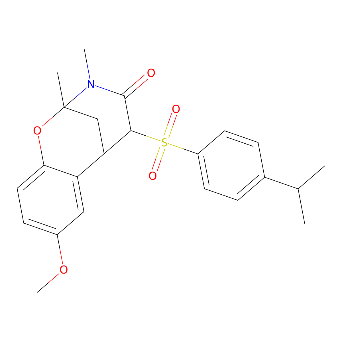 5-((4-isopropylphenyl)sulfonyl)-8-methoxy-2,3-dimethyl-5,6-dihydro-2H-2,6-methanobenzo[g][1,3]oxazocin-4(3H)-one molecular structure, CAS 1052612-67-5