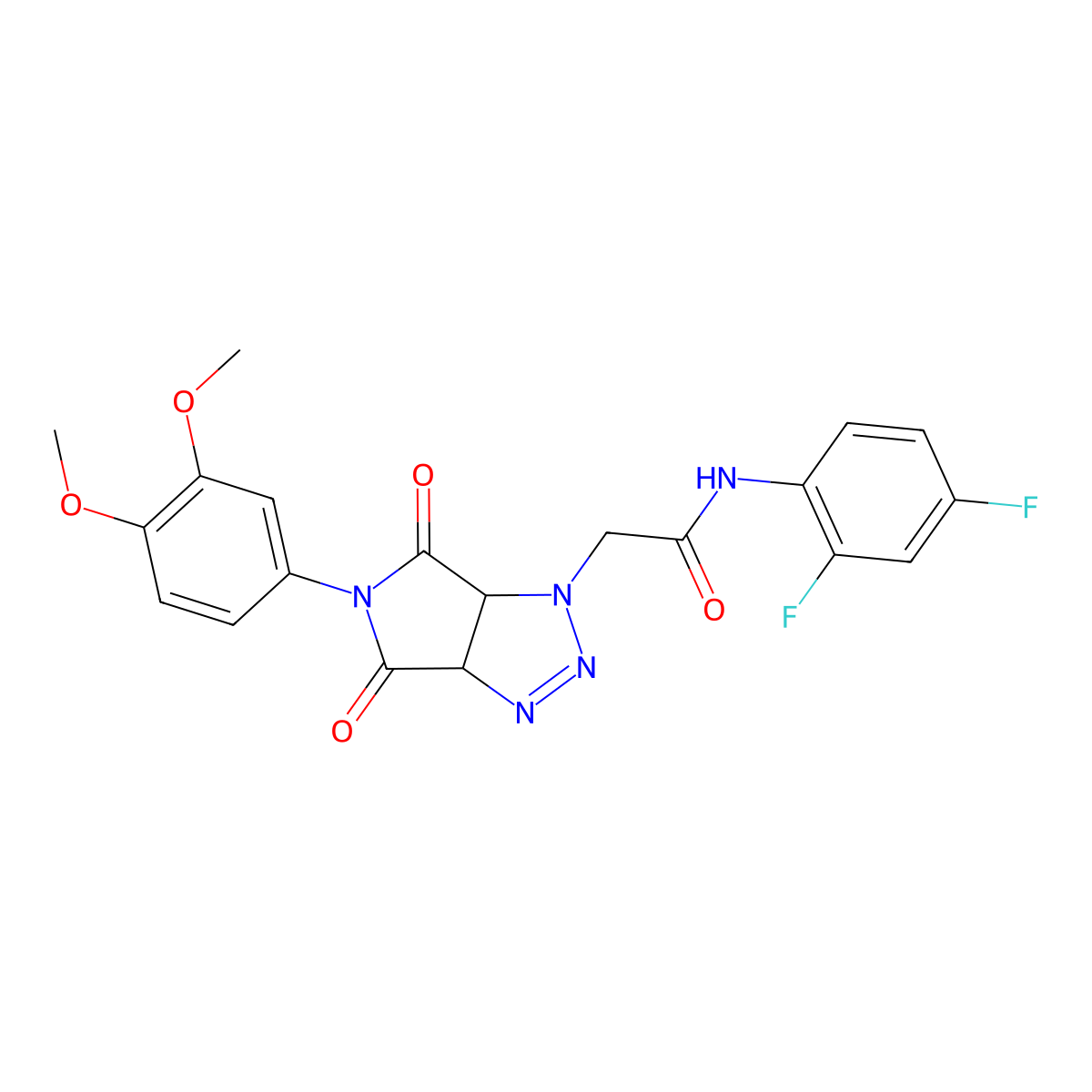 N-(2,4-difluorophenyl)-2-(5-(3,4-dimethoxyphenyl)-4,6-dioxo-4,5,6,6a-tetrahydropyrrolo[3,4-d][1,2,3]triazol-1(3aH)-yl)acetamide molecular structure, CAS 1052612-89-1