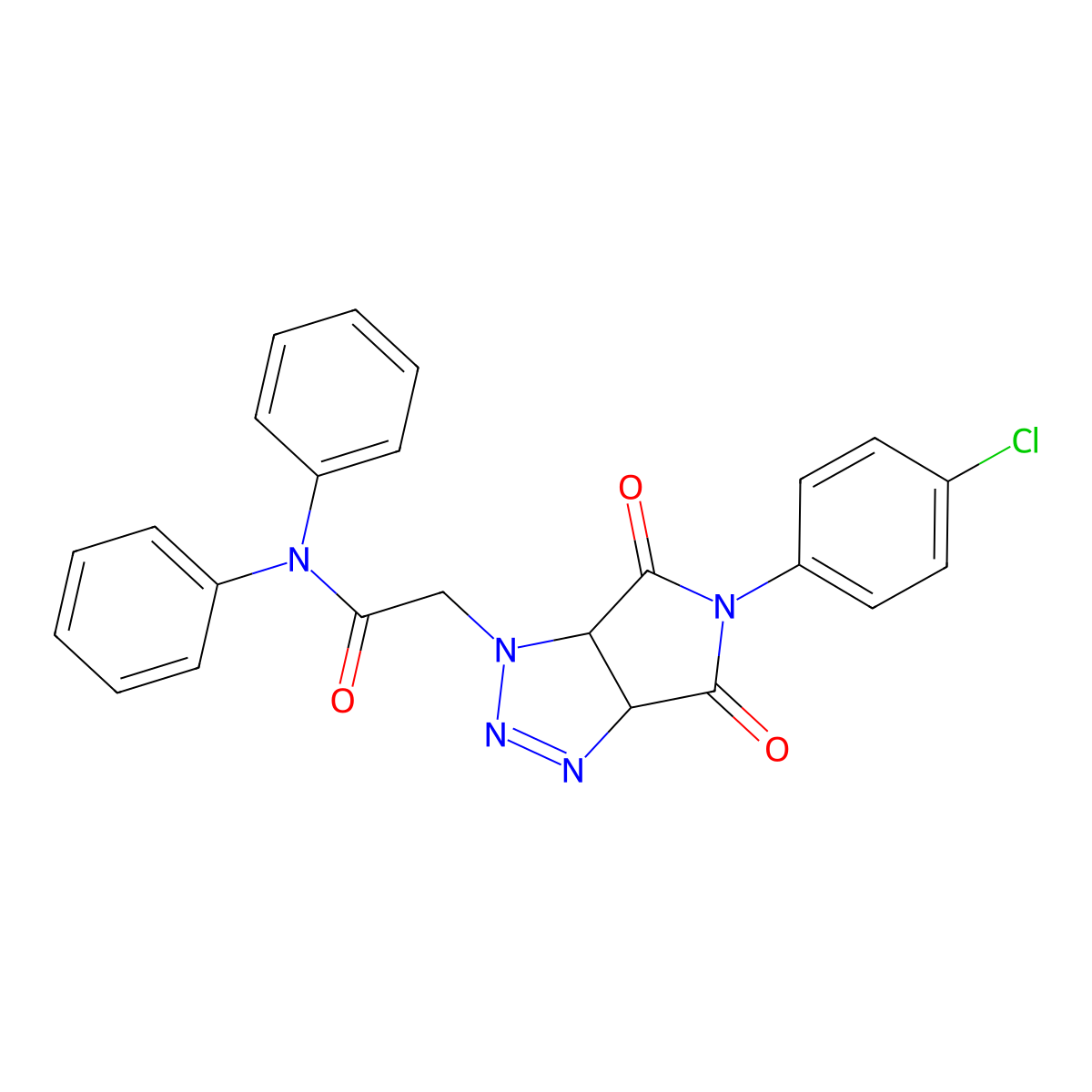 2-[5-(4-chlorophenyl)-4,6-dioxo-4,5,6,6a-tetrahydropyrrolo[3,4-d][1,2,3]triazol-1(3aH)-yl]-N,N-diphenylacetamide molecular structure, CAS 1052613-12-3