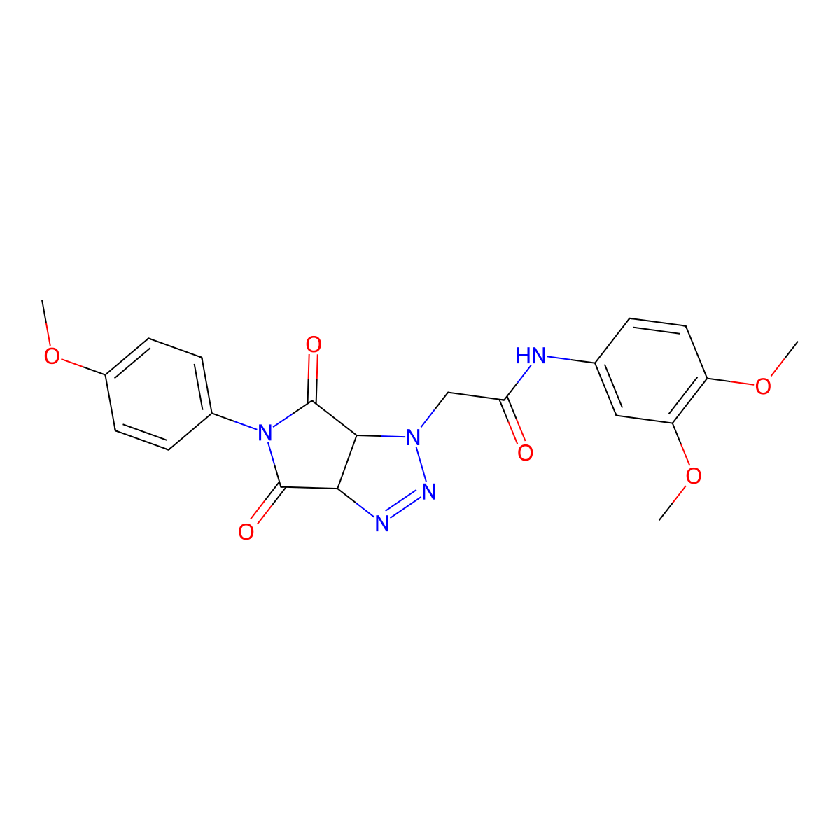 N-(3,4-dimethoxyphenyl)-2-(5-(4-methoxyphenyl)-4,6-dioxo-4,5,6,6a-tetrahydropyrrolo[3,4-d][1,2,3]triazol-1(3aH)-yl)acetamide molecular structure, CAS 1052613-34-9