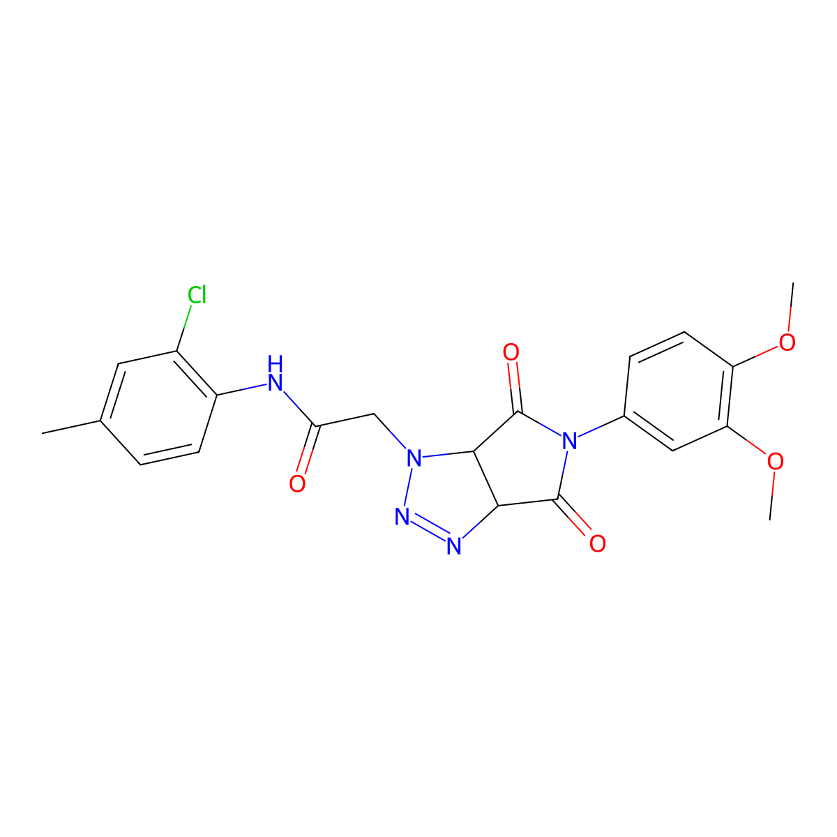 N-(2-chloro-4-methylphenyl)-2-[5-(3,4-dimethoxyphenyl)-4,6-dioxo-4,5,6,6a-tetrahydropyrrolo[3,4-d][1,2,3]triazol-1(3aH)-yl]acetamide molecular structure, CAS 1052613-38-3