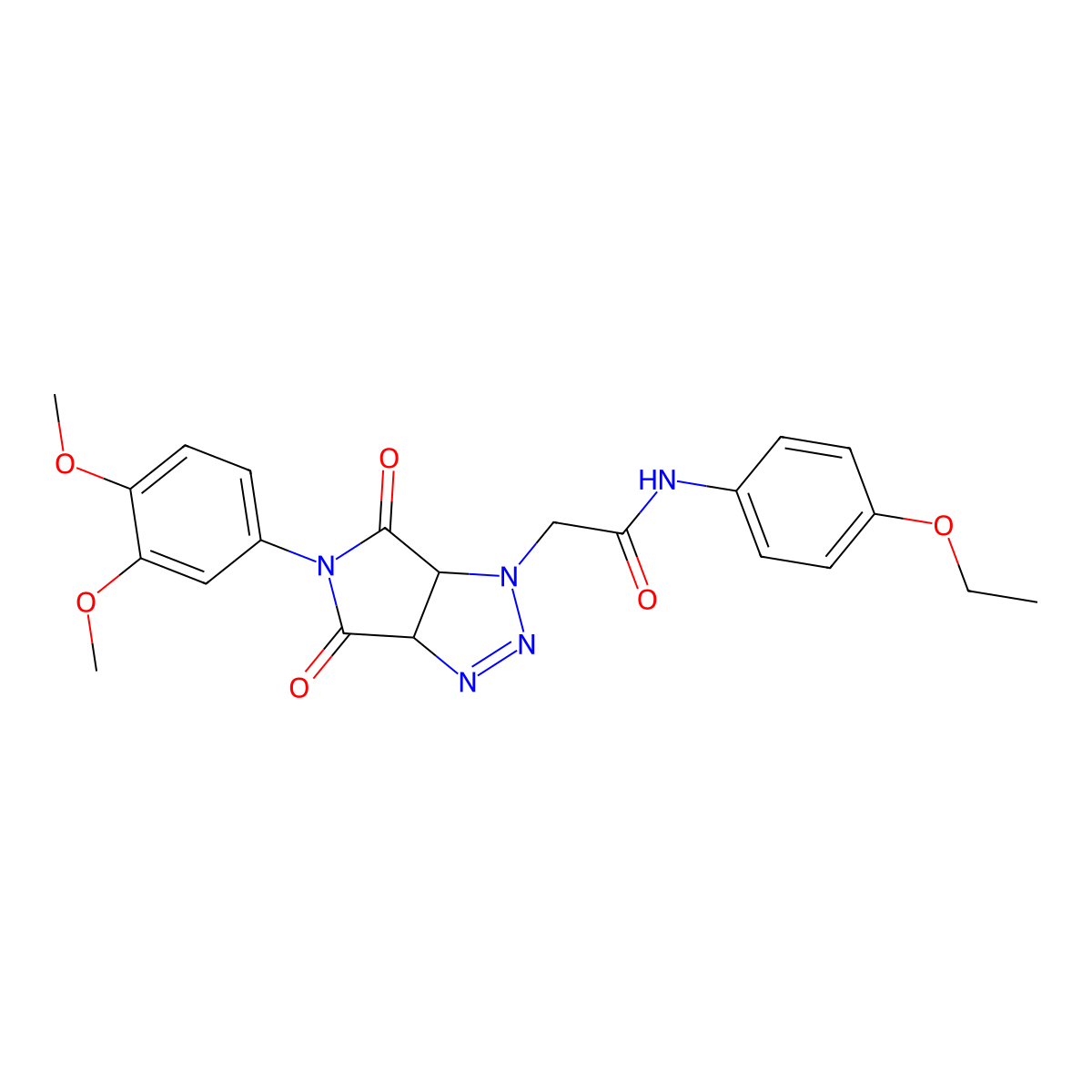 2-[5-(3,4-dimethoxyphenyl)-4,6-dioxo-4,5,6,6a-tetrahydropyrrolo[3,4-d][1,2,3]triazol-1(3aH)-yl]-N-(4-ethoxyphenyl)acetamide molecular structure, CAS 1052613-66-7