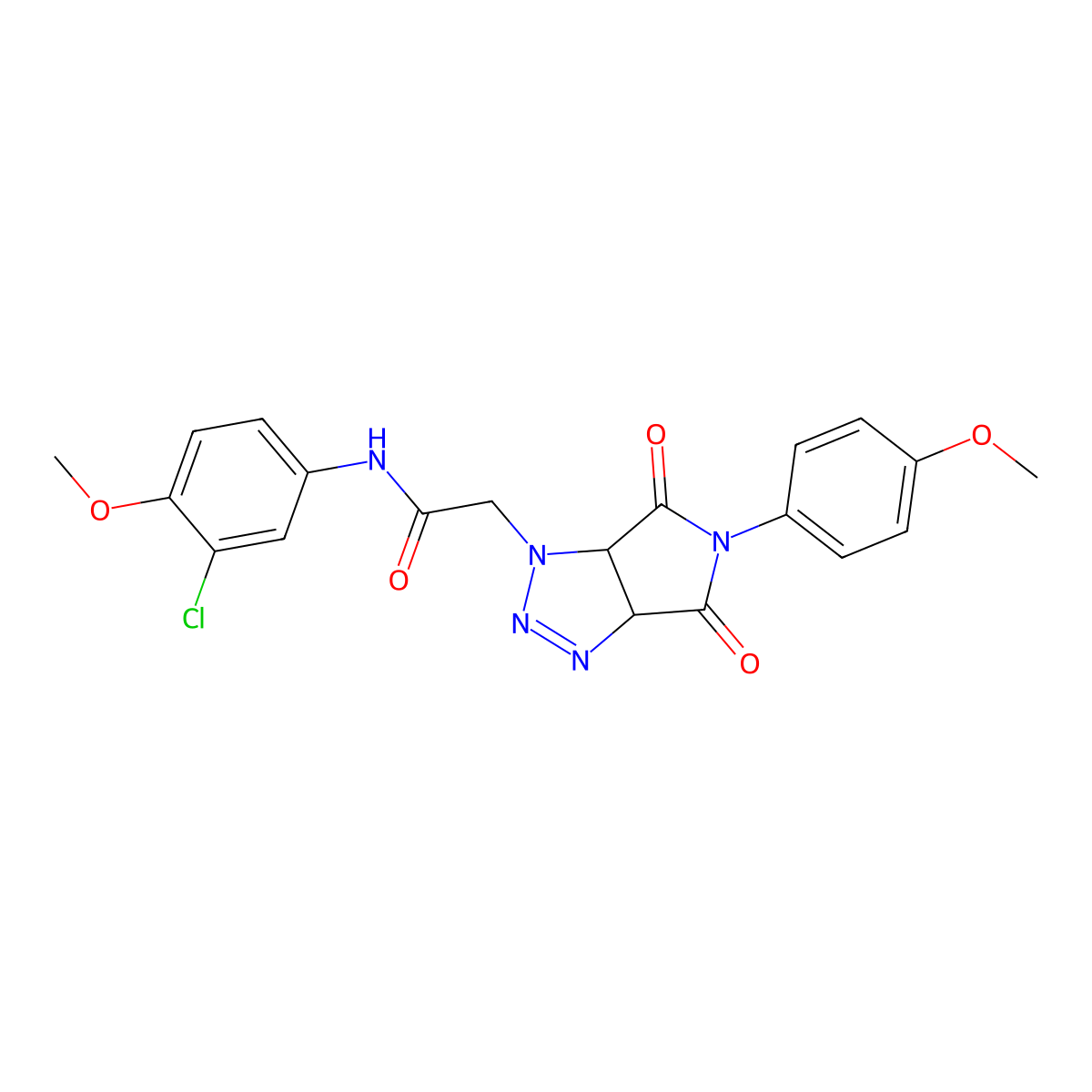 N-(3-chloro-4-methoxyphenyl)-2-(5-(4-methoxyphenyl)-4,6-dioxo-4,5,6,6a-tetrahydropyrrolo[3,4-d][1,2,3]triazol-1(3aH)-yl)acetamide molecular structure, CAS 1052613-81-6