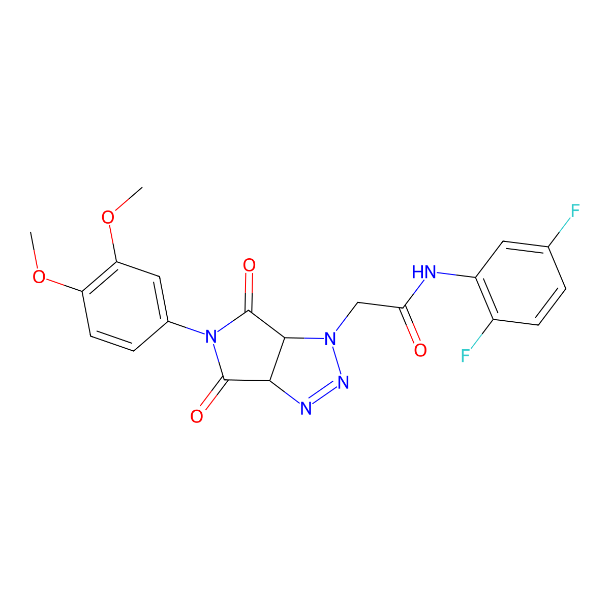 N-(2,5-difluorophenyl)-2-(5-(3,4-dimethoxyphenyl)-4,6-dioxo-4,5,6,6a-tetrahydropyrrolo[3,4-d][1,2,3]triazol-1(3aH)-yl)acetamide molecular structure, CAS 1052613-88-3