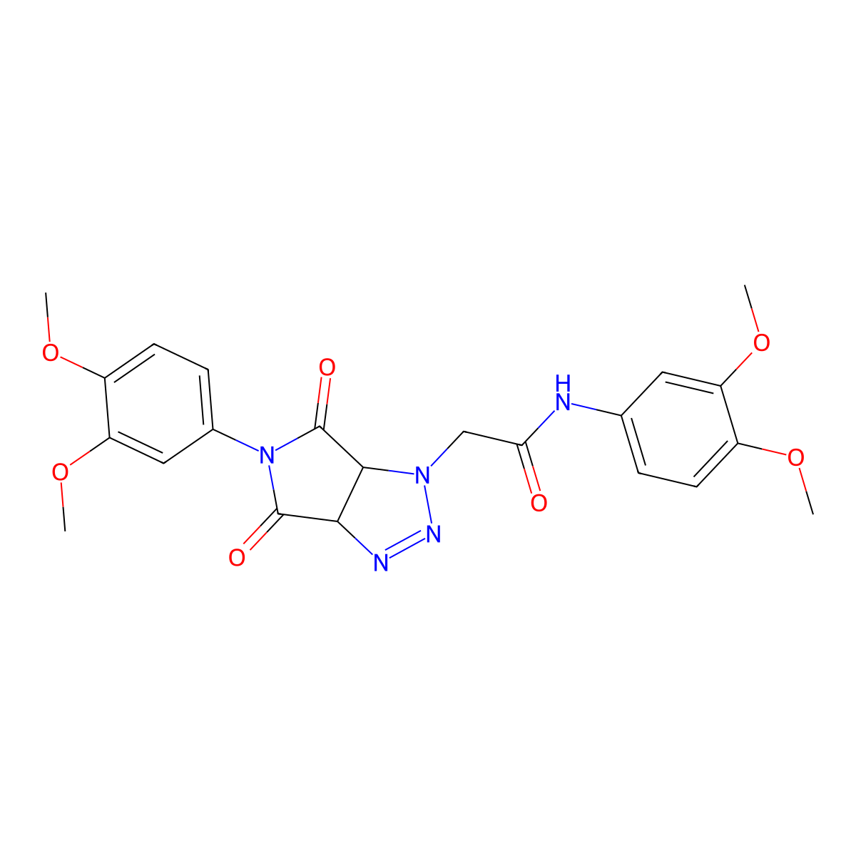 N-(3,4-dimethoxyphenyl)-2-[5-(3,4-dimethoxyphenyl)-4,6-dioxo-4,5,6,6a-tetrahydropyrrolo[3,4-d][1,2,3]triazol-1(3aH)-yl]acetamide molecular structure, CAS 1052613-96-3