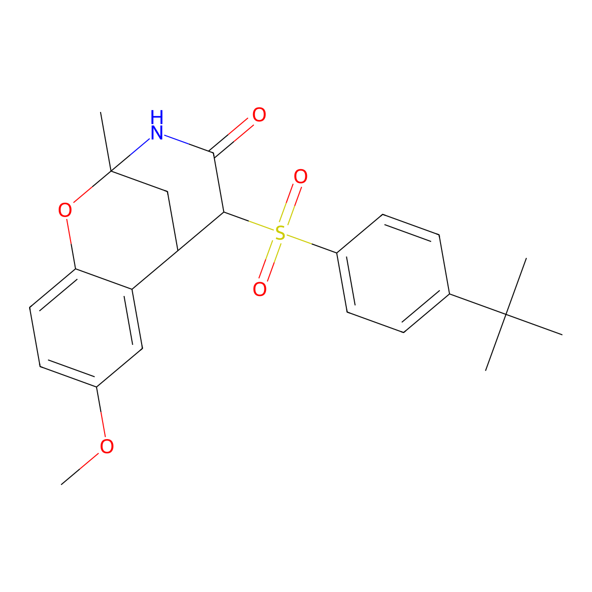 5-((4-(tert-butyl)phenyl)sulfonyl)-8-methoxy-2-methyl-5,6-dihydro-2H-2,6-methanobenzo[g][1,3]oxazocin-4(3H)-one molecular structure, CAS 1052613-99-6