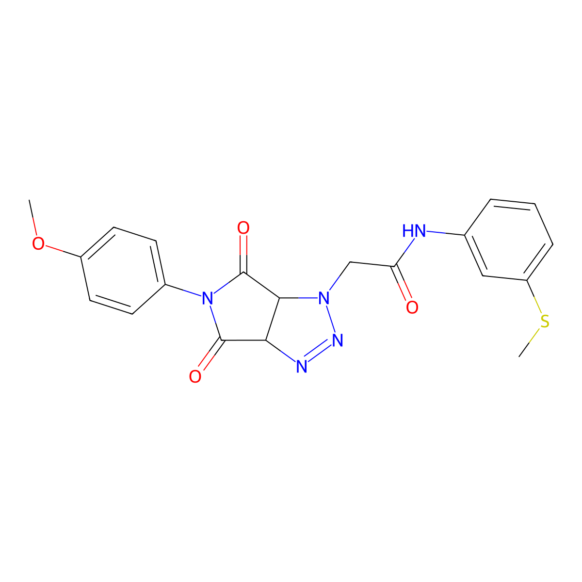2-(5-(4-methoxyphenyl)-4,6-dioxo-4,5,6,6a-tetrahydropyrrolo[3,4-d][1,2,3]triazol-1(3aH)-yl)-N-(3-(methylthio)phenyl)acetamide molecular structure, CAS 1052614-14-8