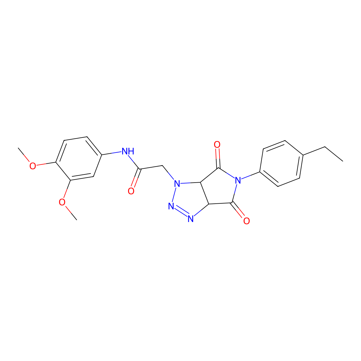 N-(3,4-dimethoxyphenyl)-2-[5-(4-ethylphenyl)-4,6-dioxo-1H,3aH,4H,5H,6H,6aH-pyrrolo[3,4-d][1,2,3]triazol-1-yl]acetamide molecular structure, CAS 1052614-20-6