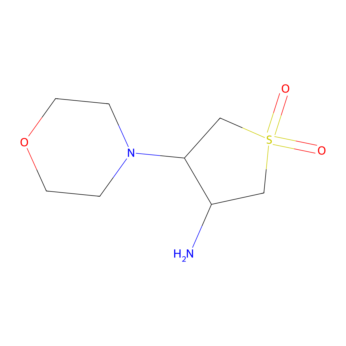 3-Amino-4-(morpholin-4-yl)-1lambda6-thiolane-1,1-dione molecular structure, CAS 1052614-40-0