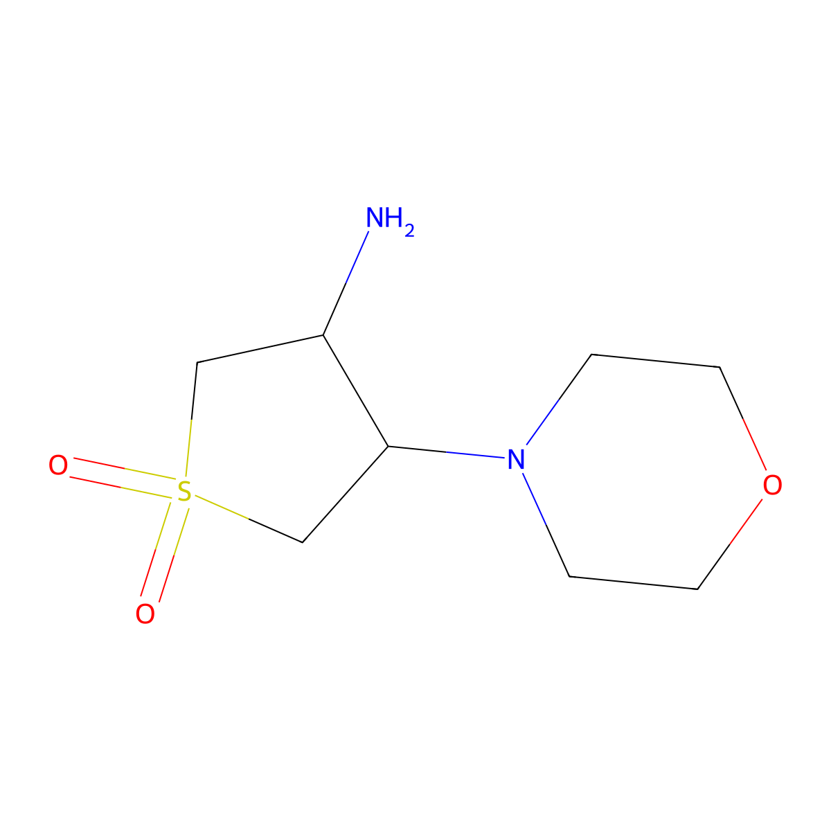 3-Amino-4-(morpholin-4-yl)-1lambda6-thiolane-1,1-dione molecular structure, CAS 1052614-40-0