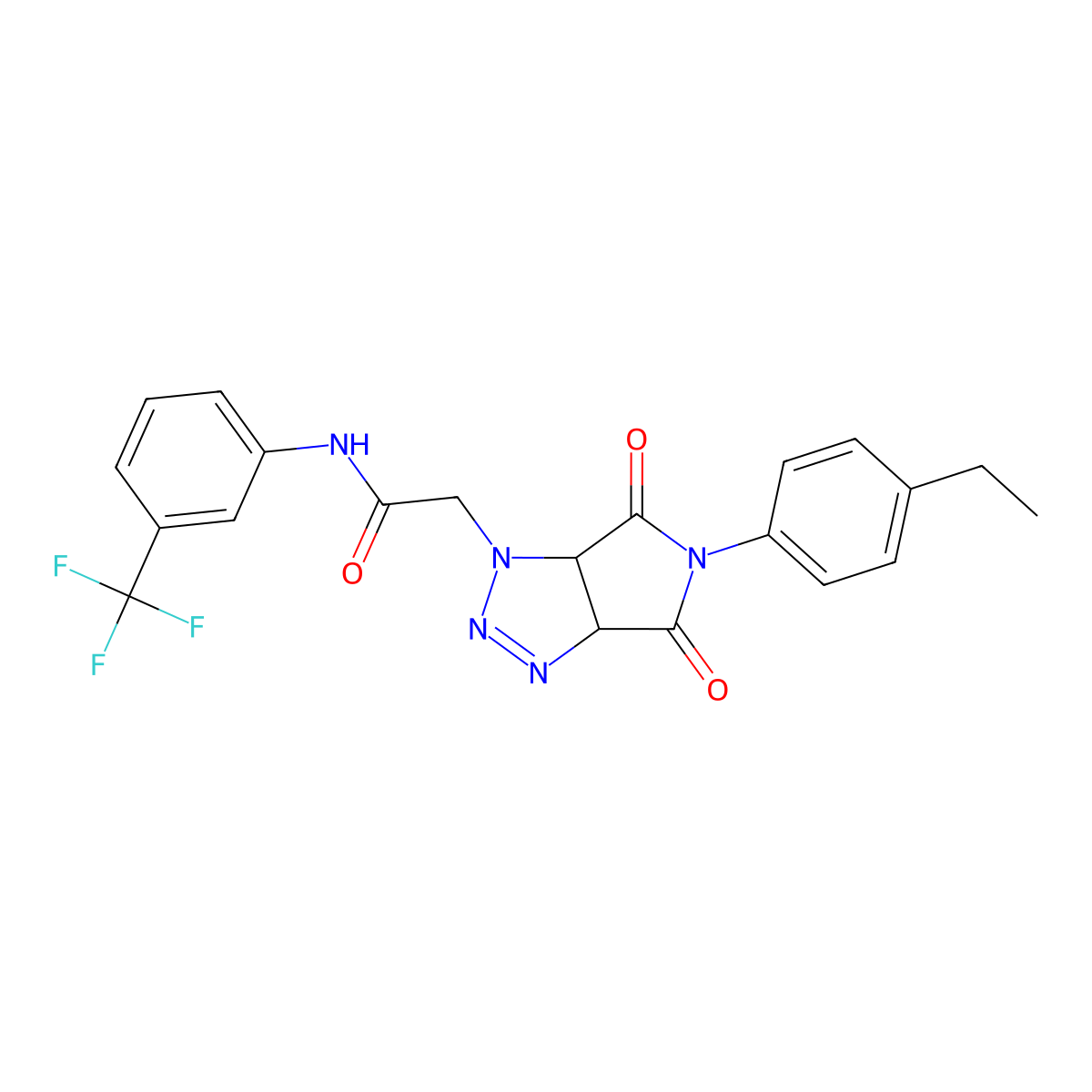 2-[5-(4-ethylphenyl)-4,6-dioxo-1H,3aH,4H,5H,6H,6aH-pyrrolo[3,4-d][1,2,3]triazol-1-yl]-N-[3-(trifluoromethyl)phenyl]acetamide molecular structure, CAS 1052614-41-1