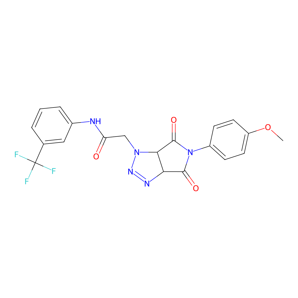 2-(5-(4-methoxyphenyl)-4,6-dioxo-4,5,6,6a-tetrahydropyrrolo[3,4-d][1,2,3]triazol-1(3aH)-yl)-N-(3-(trifluoromethyl)phenyl)acetamide molecular structure, CAS 1052614-62-6