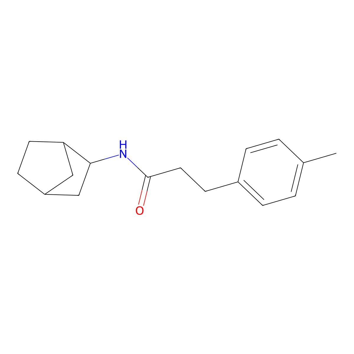 N-(bicyclo[2.2.1]hept-2-yl)-3-(4-methylphenyl)propanamide molecular structure, CAS 1052615-75-4
