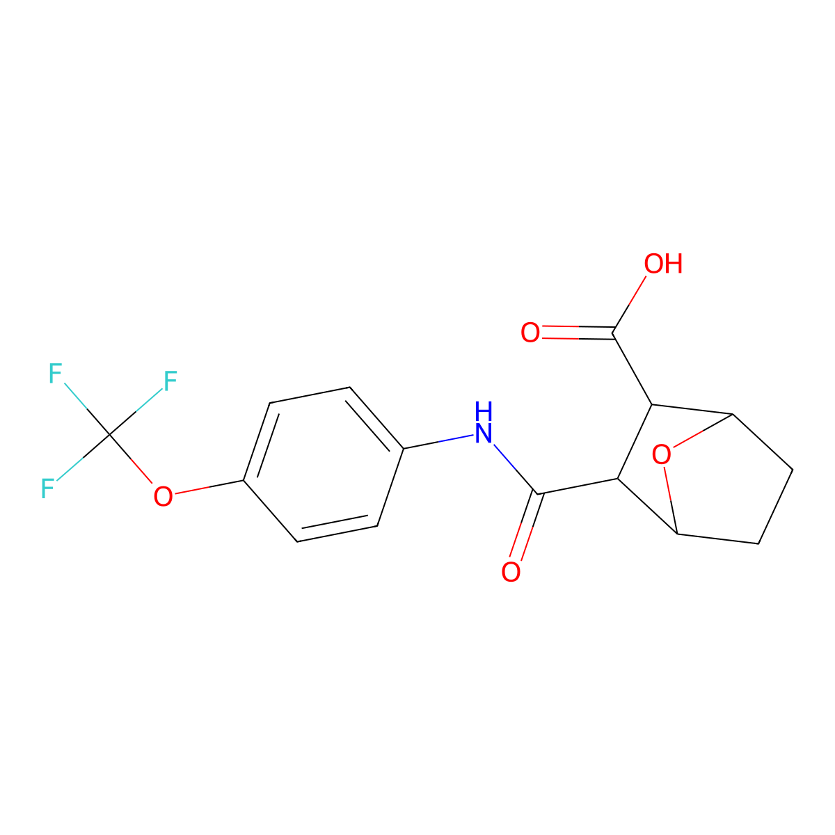 3-{[4-(Trifluoromethoxy)phenyl]carbamoyl}-7-oxabicyclo[2.2.1]heptane-2-carboxylic acid molecular structure, CAS 1052616-59-7