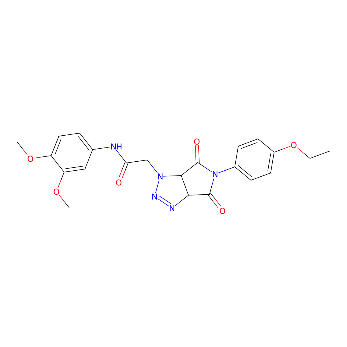 N-(3,4-dimethoxyphenyl)-2-(5-(4-ethoxyphenyl)-4,6-dioxo-4,5,6,6a-tetrahydropyrrolo[3,4-d][1,2,3]triazol-1(3aH)-yl)acetamide molecular structure, CAS 1052616-89-3