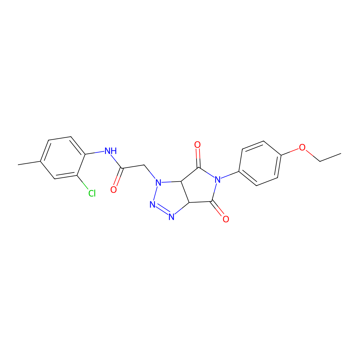 N-(2-chloro-4-methylphenyl)-2-(5-(4-ethoxyphenyl)-4,6-dioxo-4,5,6,6a-tetrahydropyrrolo[3,4-d][1,2,3]triazol-1(3aH)-yl)acetamide molecular structure, CAS 1052617-20-5